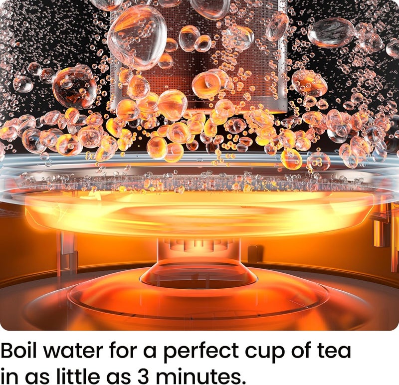 Chefman Electric Kettle with Tea Infuser, Compact 1L (4 Cups), 1500W, Removable Lid for Easy Cleaning, Boil-Dry Protection, Stainless Steel Filter, BPA Free, Auto Shut Off, Small Electric Tea Kettle - Image 2